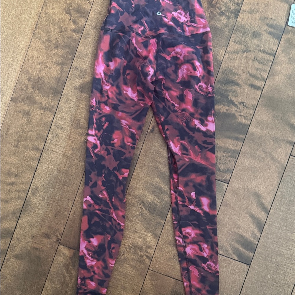 lululemon athletica Pink and Black Leggings